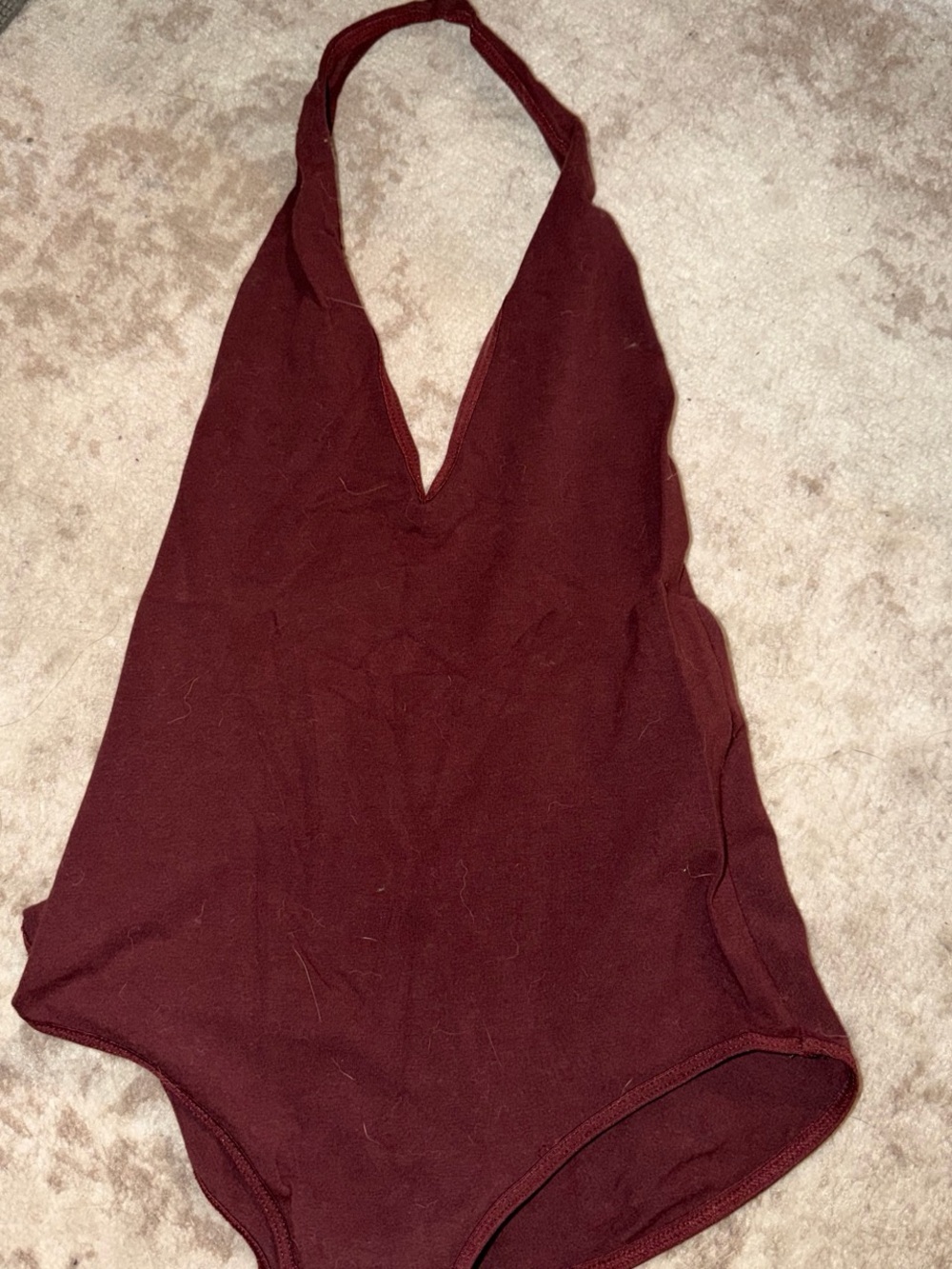 American Apparel Burgundy Halter Bodysuit